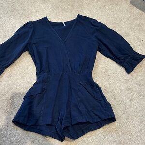 Young Fabulous & Broke Navy Wrap Romper